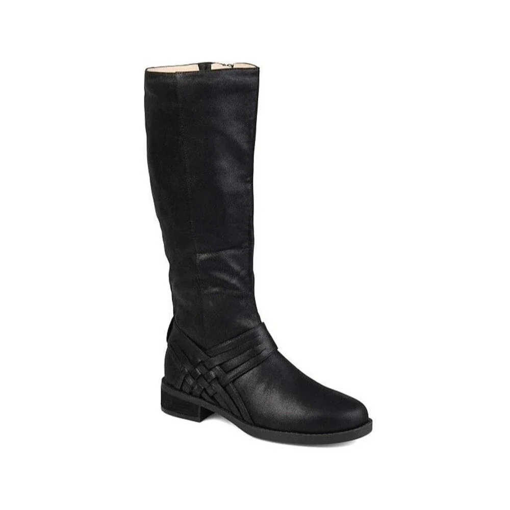 Journee Collection Womens 8 M Black Meg Knee High Riding Boots NIB OJ5